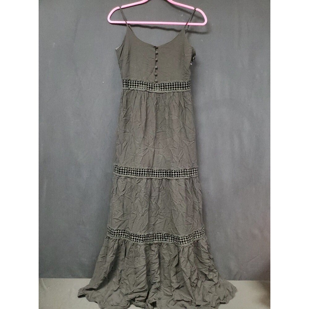 Jack by BB Dakota Black Sleeveless Strappy Eyelet Maxi Dress Size 4